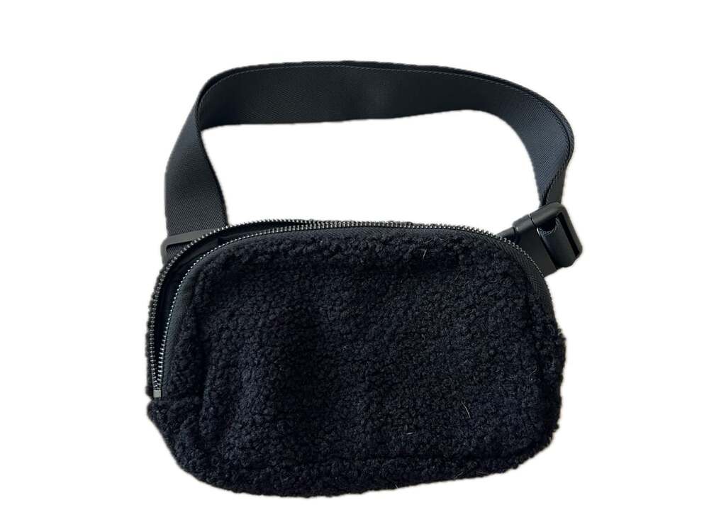 Zamin Black Sherpa Fleece Belt Bag Fanny Pack Crossbody